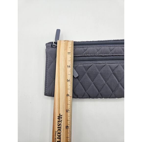 Vera Bradley Women's Gray Bi Fold Wallet Quileted Card Slots Zipper Pouch - Picture 5 of 6